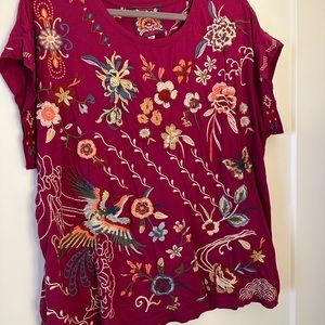 Johnny Was top short sleeve  2XL